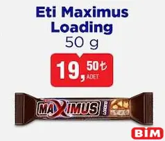 ETİ MAXİMUS LOADİNG BAR ÇİKOLATA 50 G fiyat ve kampanya bilgisi